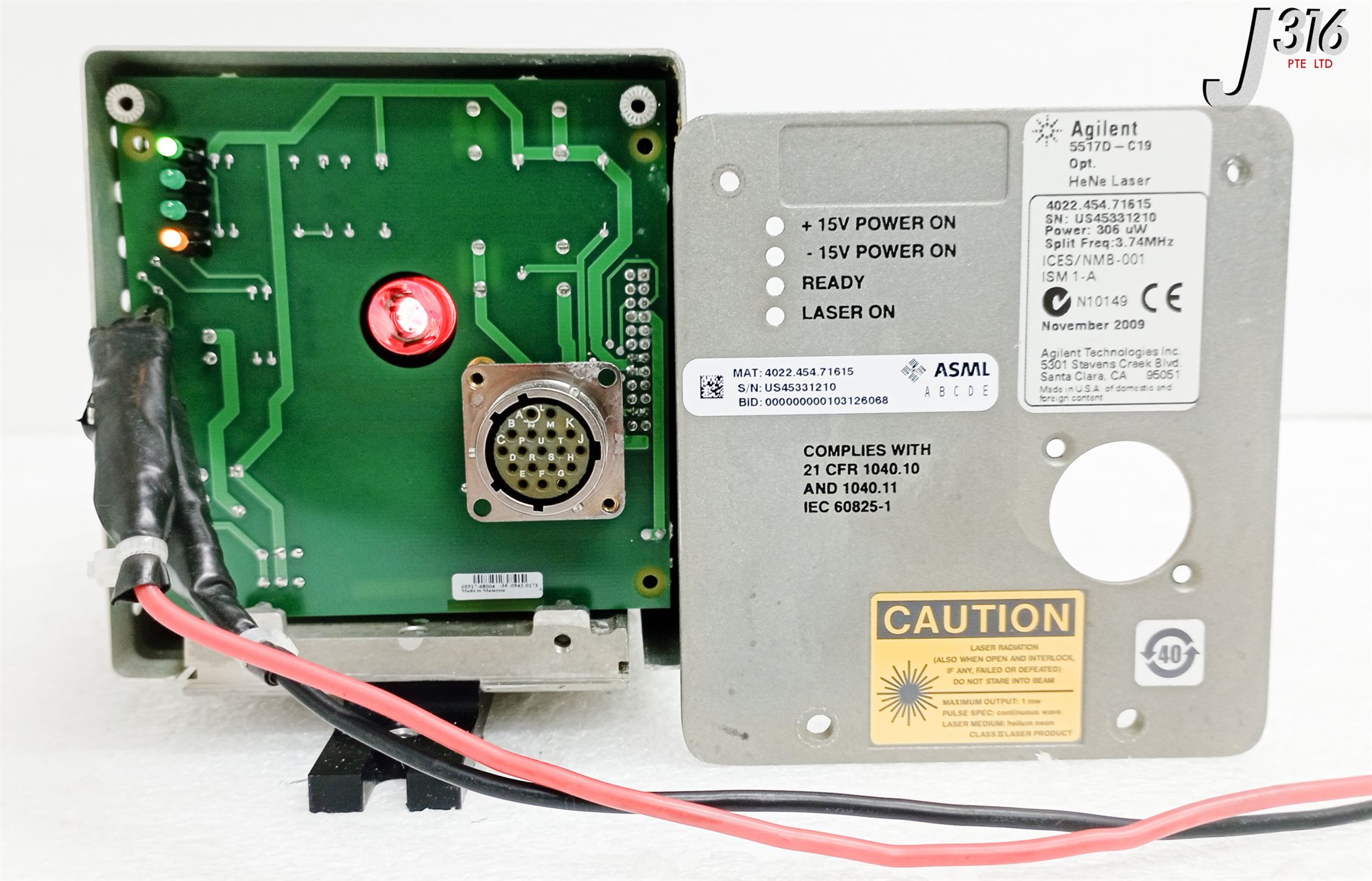 ユウ 28938 AGILENT LASER HEAD, POWER: 306uW, 3.74MHZ, ASML 4022.454